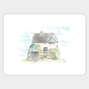 Traditional Irish Cottage illustration. Sticker